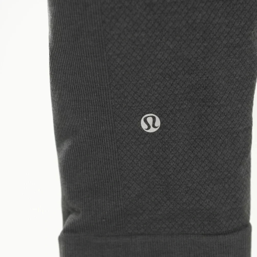Lululemon Seamlessly Street Crop (First Release) Heathered Black/ Charcoal | 8 - Picture 4 of 5